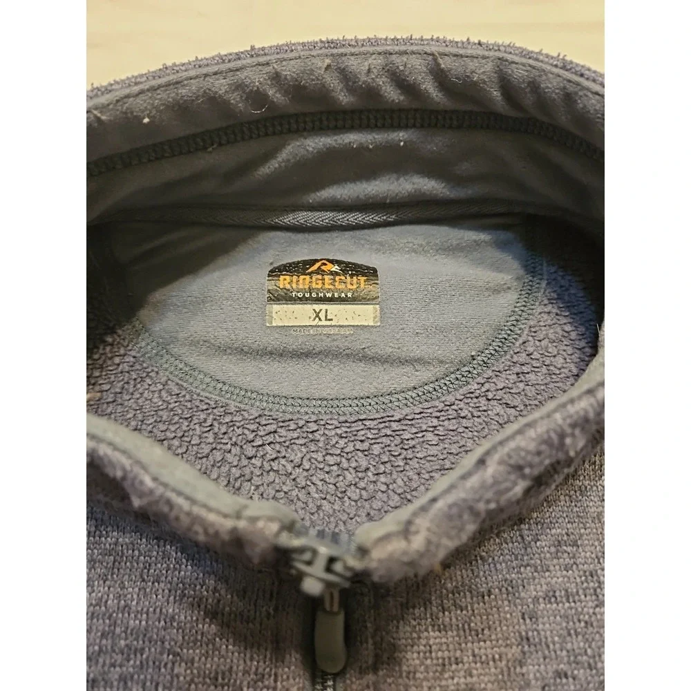 Ridgecut Toughwear‎ Fleece Full Zip Jacket Sweater Mens XL Blue
